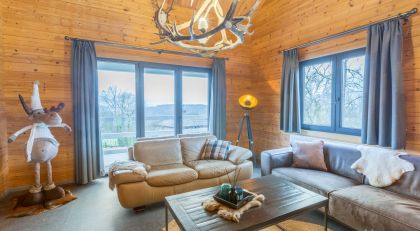 Chalet Faro Durbuy - gezellige living speksteen kachel