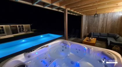 wellness chalet faro durbuy by night zwembad, sauna en jacuzzi